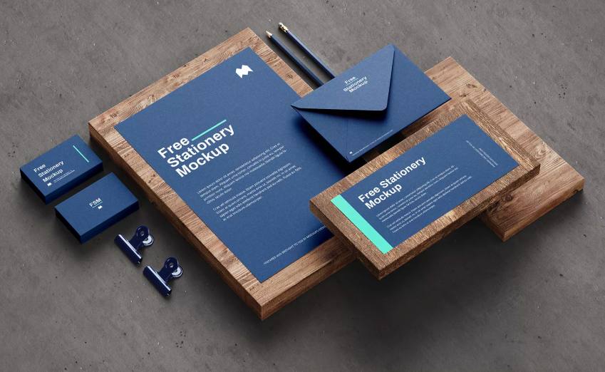 PrintSentre stationery sample — cards, envelopes and notebooks